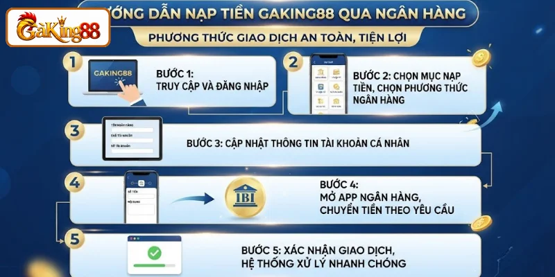 Hướng Dẫn Nạp Tiền Tại GAKING88 Nhanh Chóng, Hiệu Quả 1 Hướng dẫn nạp tiền GAKING88 qua ngân hàng nhanh chóng