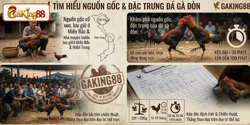 Đá Gà Đòn Tại GAKING88 - Nét Đặc Sắc Trong Thế Giới Gà Chiến 1 Khám phá nguồn gốc, đặc trưng của đá gà đòn