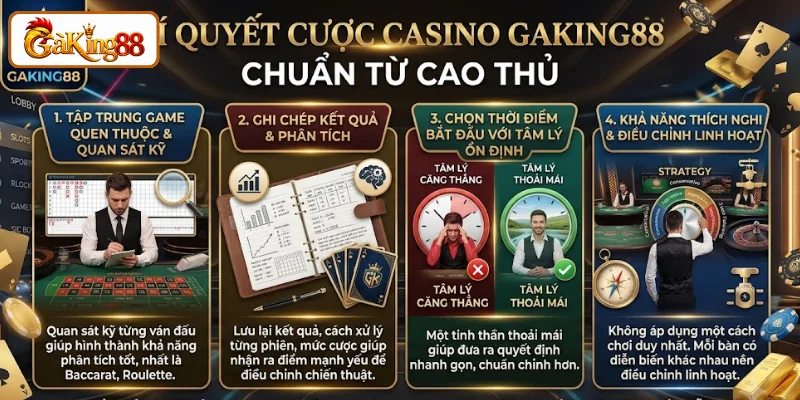 Live Casino GAKING88 - Sòng Bạc Chuẩn VIP, Thưởng Cực Khủng 4 Mẹo cược Live Casino GAKING88 chuẩn chỉnh