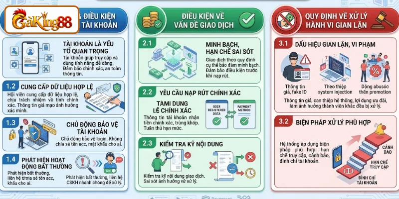 Quy định về điều khoản & điều kiện GAKING88