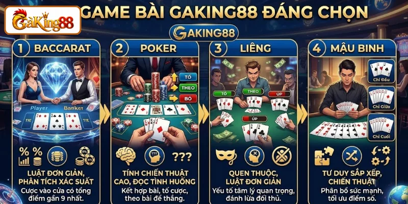 Top game bài GAKING88 đáng chọn